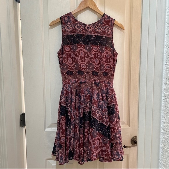 𝅺MAISON Jules Flirty A-Line Dress Mini Small Purple Floral Like New Summer - Picture 6 of 12